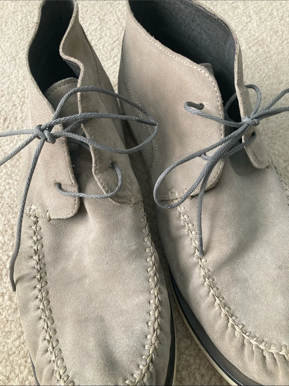 John Varvatos Taupe Suede Chukka Boots